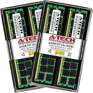 A-Tech 64GB Kit (4x16GB) RAM for Apple Mac Pro Late 2013 | DDR3 1866MHz PC3-14900R ECC RDIMM 2Rx4 1.5V 240-Pin Registered DIMM Memory Upgrade