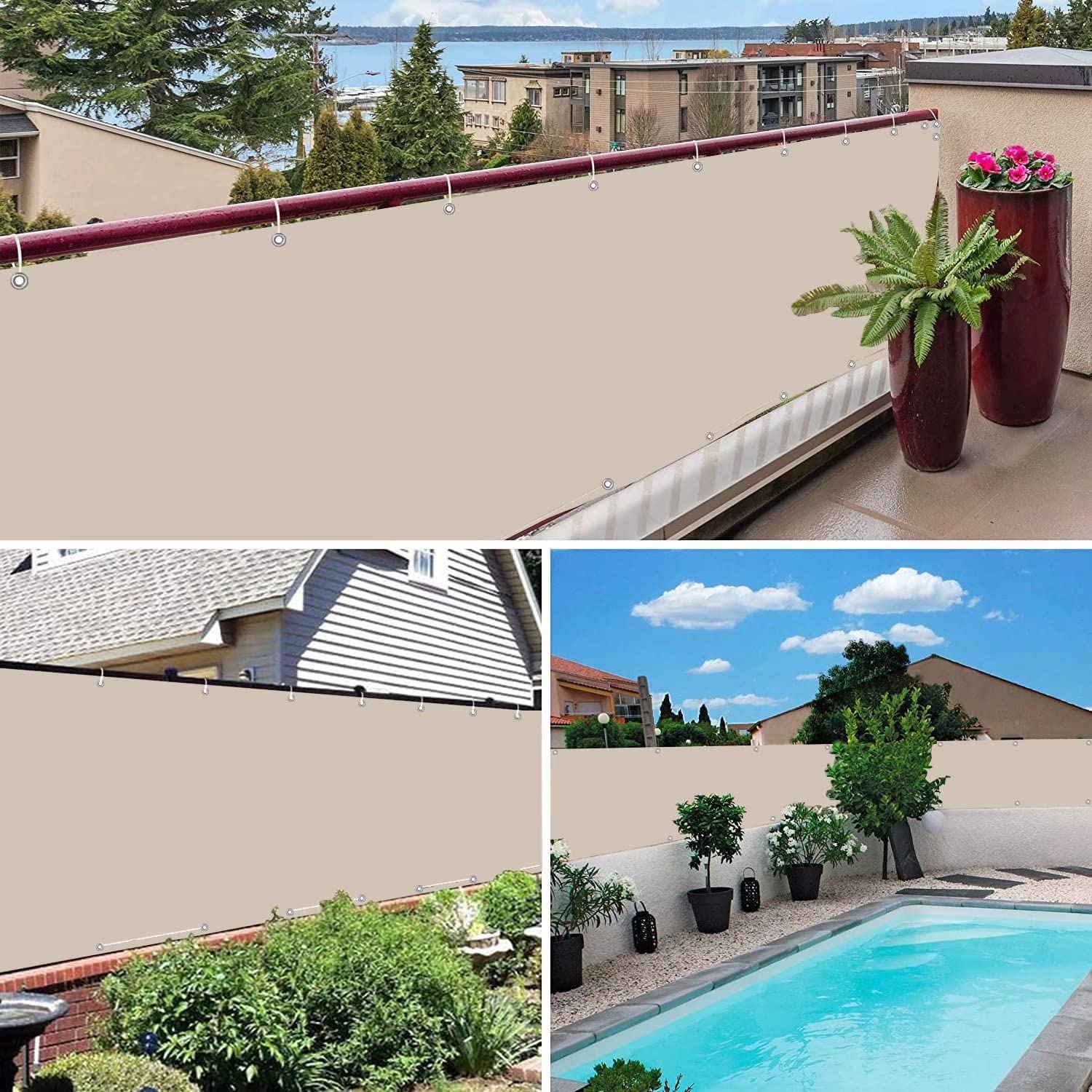 Telo Protezione Balcone 60x550cm - Impermeabile - Anti-sguardi Per Giardino O Recinzioni - Foto 2