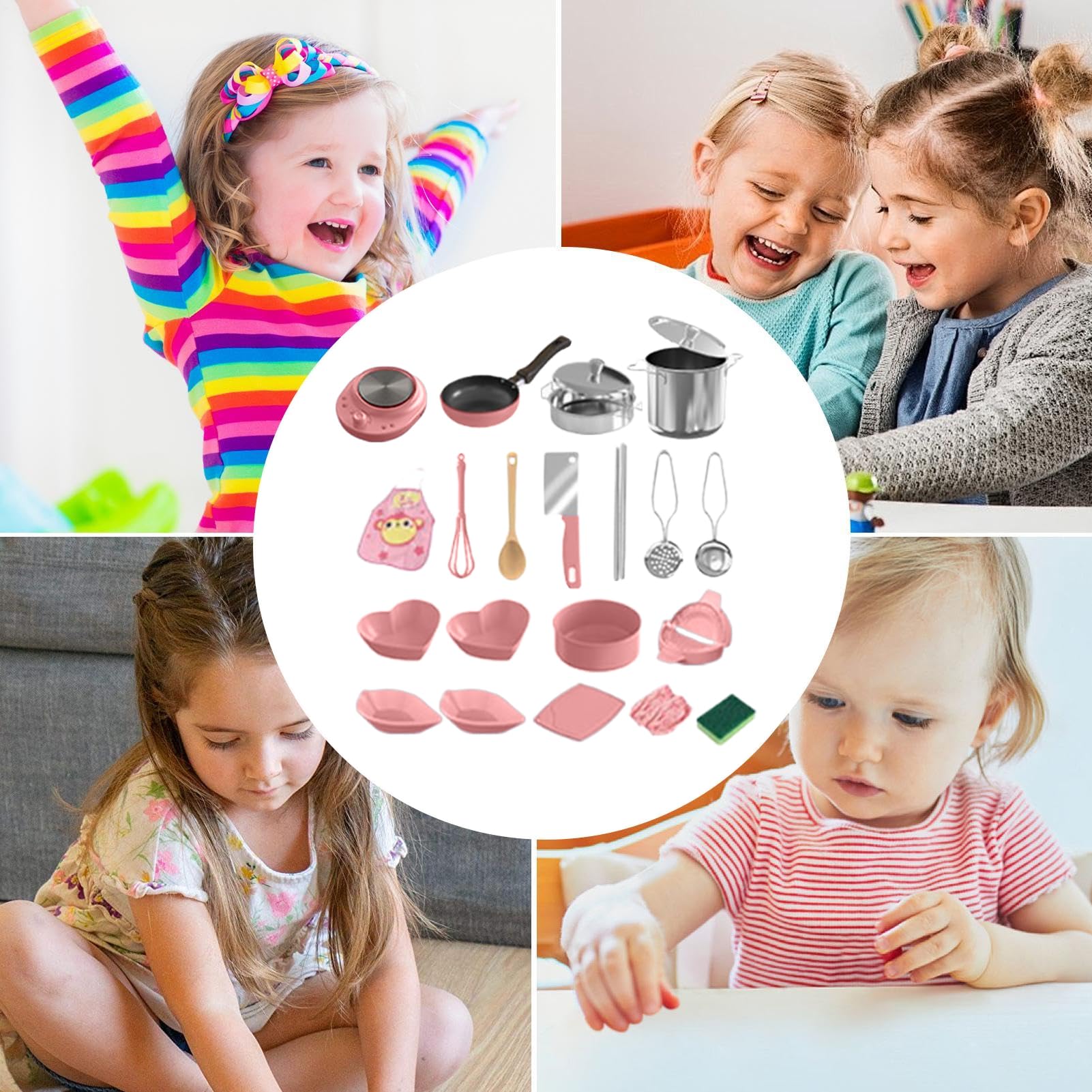 cucina giocattolo Set di piccoli utensili da cucina sicuri per di ruolo | Set pentole giocattolo per bambini Bambini asilo scuola materna casa sala giochi creatività