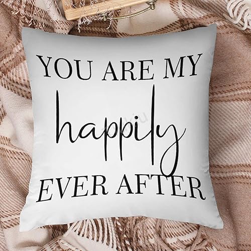 Miniatura 6 de Fundas de almohada decorativas con texto en inglés «You are My Happily Ever After», funda de almohada cuadrada para sofá, dormitorio, automóvil,