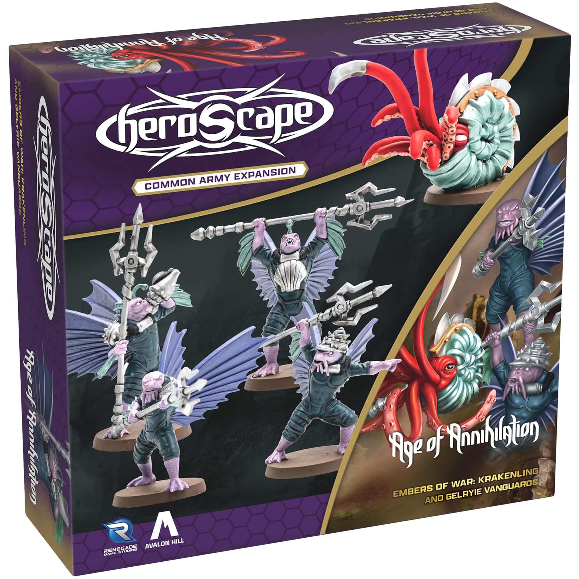 Renegade | Heroscape: Age Of Annihilation Krakenling & Gelryie Vanguards | Army Expansion | 2-4 Players | 30-90 Minutes