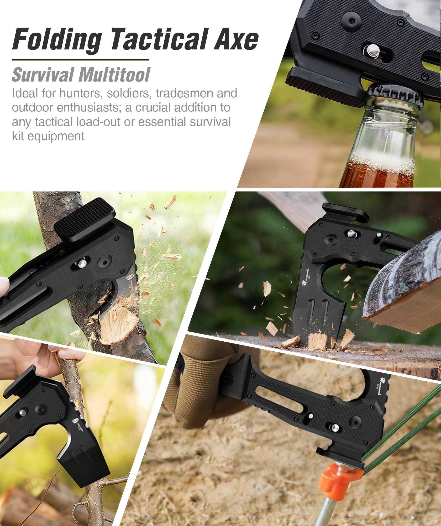 Amazon.com : HX OUTDOORS Folding Hatchet Axe Survival Multitool