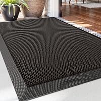 Preș exterior DEXI 80 x 120 cm maro, antiderapant, cu uscare rapidă, pentru reținerea murdăriei, pentru intrare, terasă, grădină 1