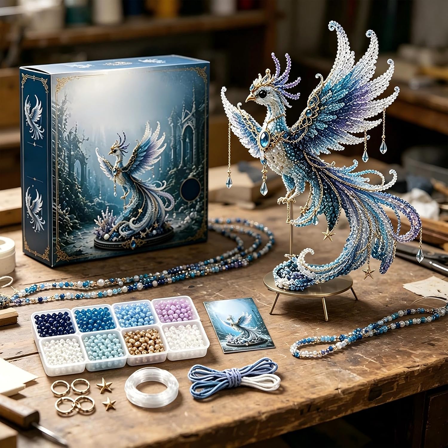 2026 Upgrade Tiny 3D Beaded Mythical Sea Creatures DIY Kit, Easy DIY Beading Embroidery Kit with Cute Designs, 3D Animal Themed Beadwork Kit for Beginners & Craft Enthusiasts, with Instructions