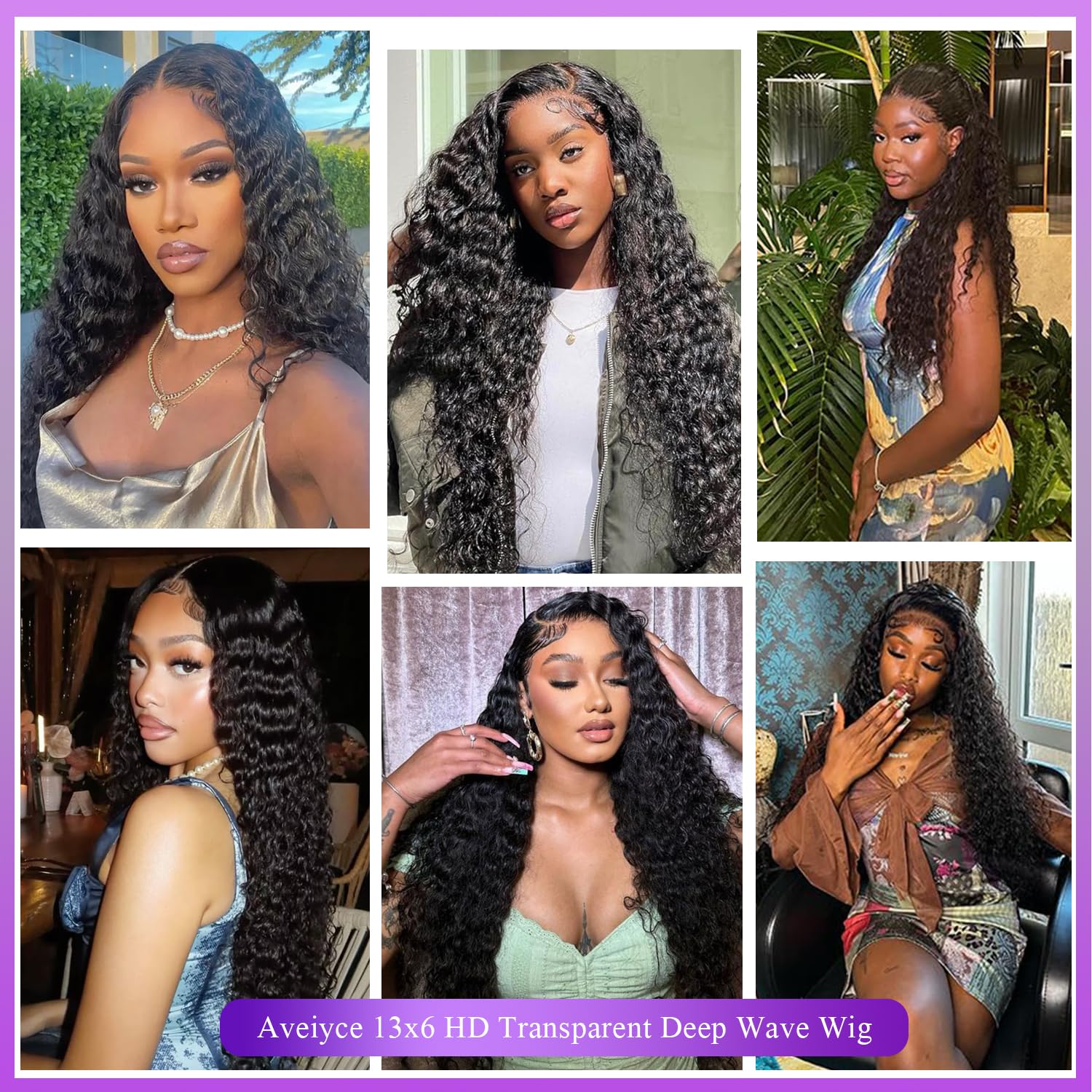 13x6 Deep Wave Lace Front Wigs Human Hair Pre Plucked 200% Density 13x6 HD Deep Curly Lace Frontal Wigs for Women Brazilian Virgin Human Hair Wet n Wavy Super Soft 30inch