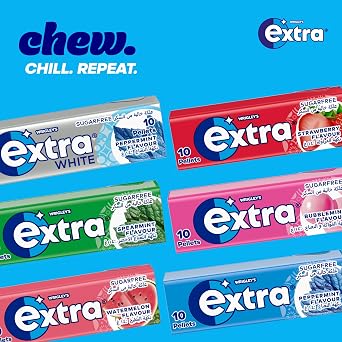 Wrigley Extra Strawberry Flavour Sugarfree Chewing Gum 15 g (Pack of 30)