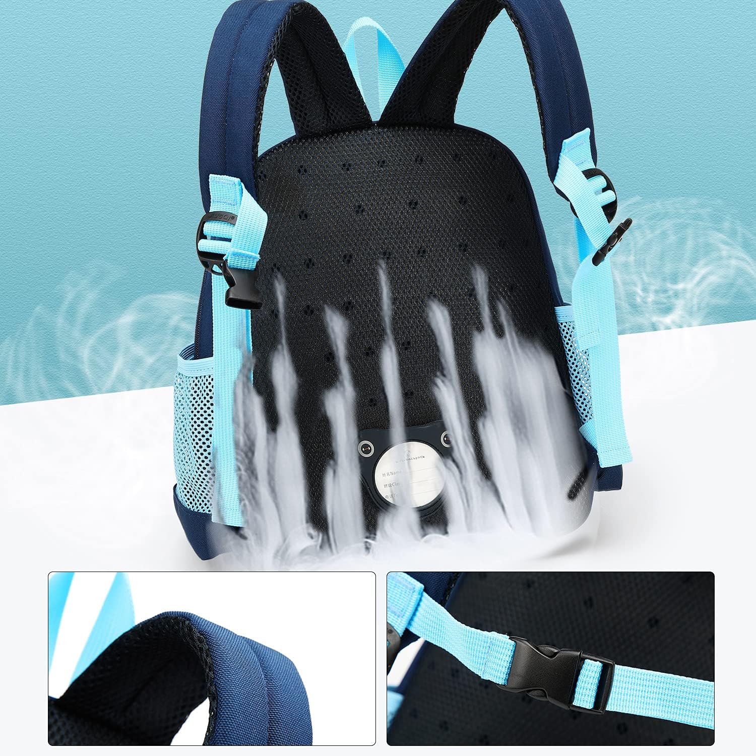 willikiva Cute Zoo Little 3d Backpack Kids Backpack for Boys and Girls Toddler Backpack Waterproof Preschool(Blue Hoist) - Image 5