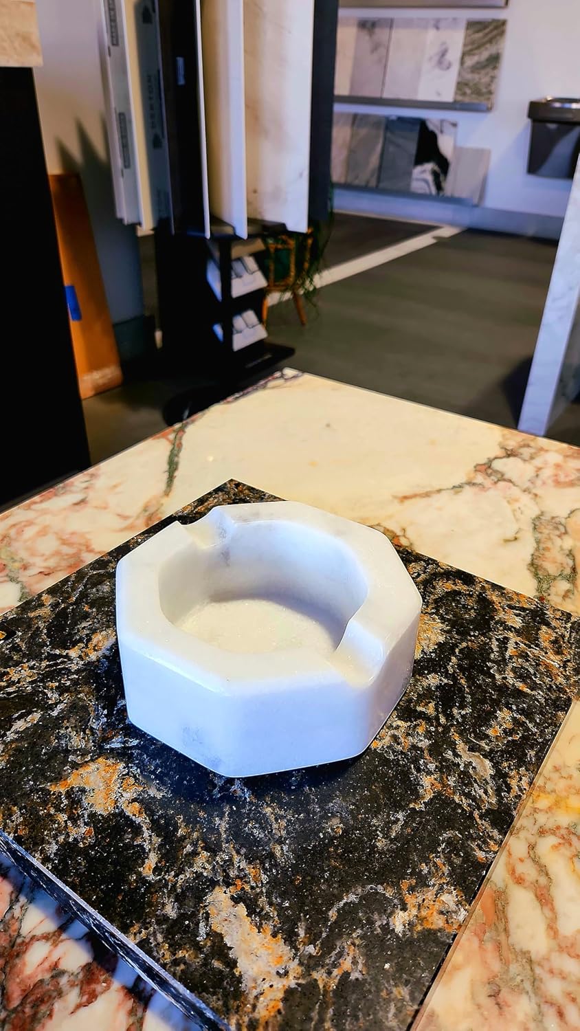 Generic Marble Luxe Cigar Ashtray, small, Off White, ICEMAR0001AH