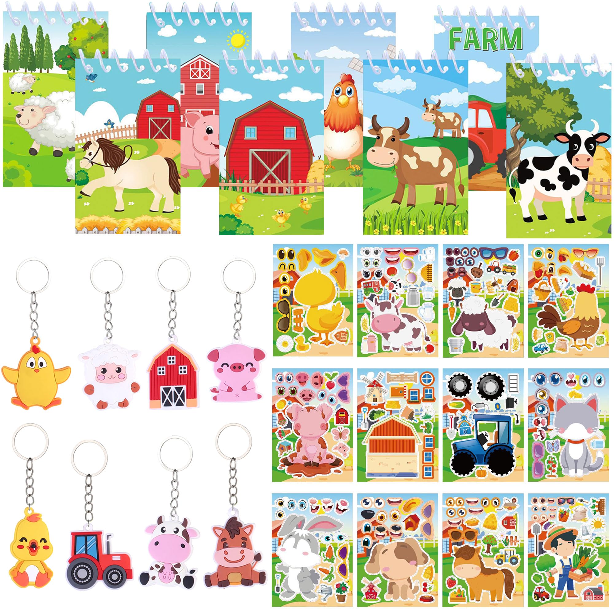 Mini carnet de notes et porte-clés ferme pour animer un anniversaire enfant - 3