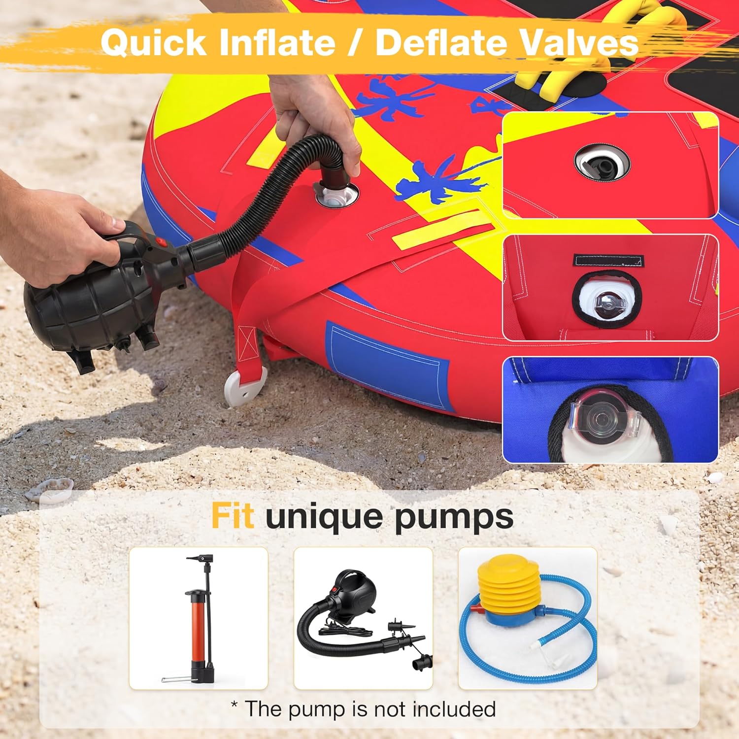 2-Person Towable Tubes for Boating with Towable Rope, Couch Reversible Boat Tube, Padded Bolster Guard Handles & Quick-Connect Tow Point