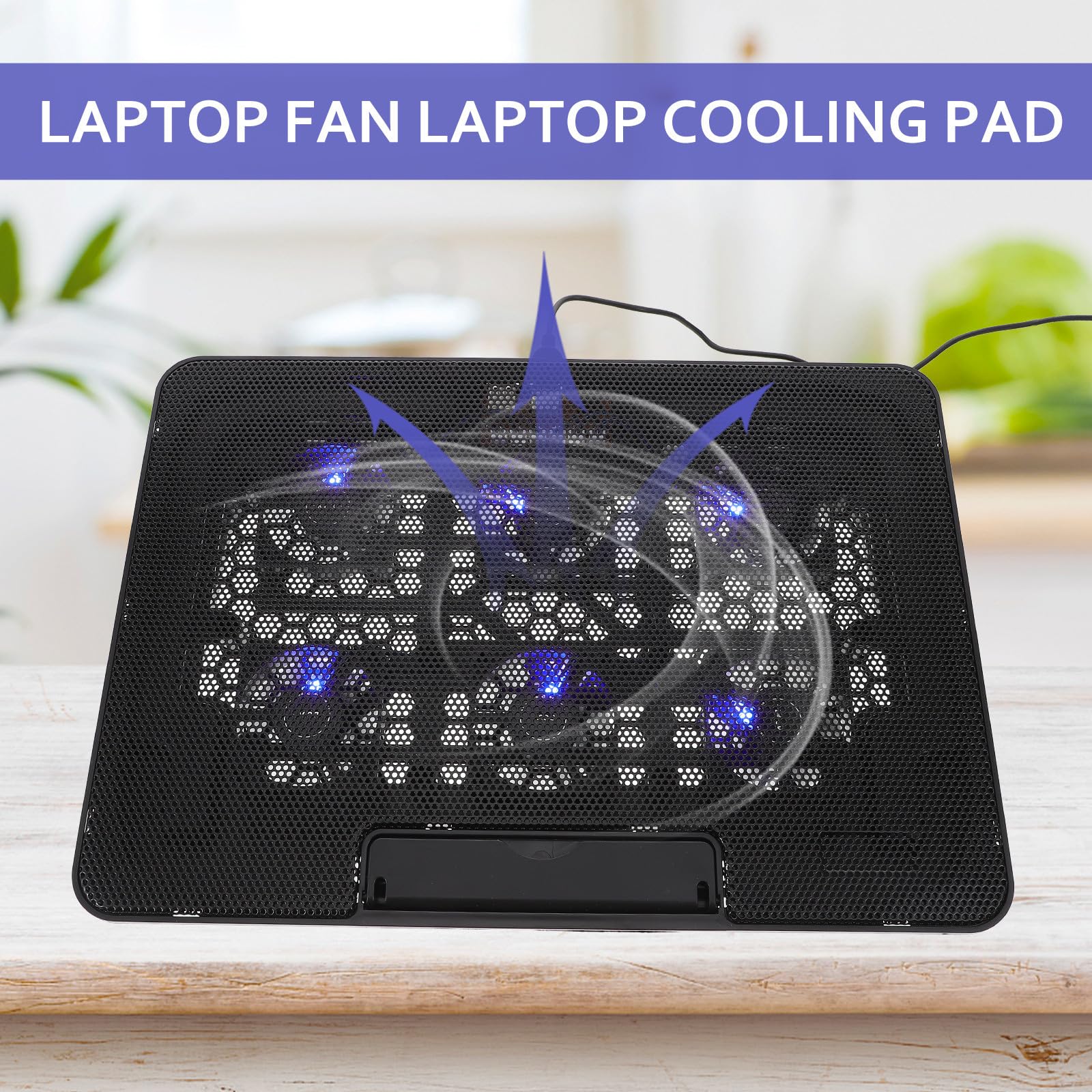 Almohadilla de Enfriamiento para Portátil 6 Ventiladores, Soporte