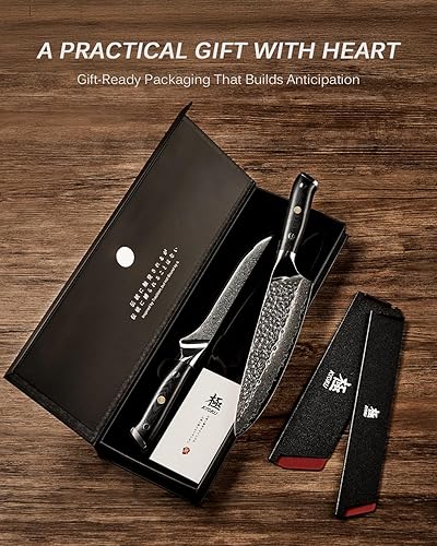 Miniatura 7 de KYOKU Juego de cuchillos de cocina japoneses de 2 piezas para cocinar, cuchillo de chef de 7 pulgadas de 8 pulgadas con caja de regalo de hoja de