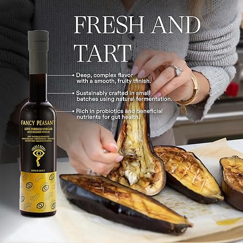 Miniatura 2 de Fancy Peasant Vinagre balsámico envejecido, vinagre orgánico de 6.8 fl oz para cocinar, vinagreta balsámica griega tradicional