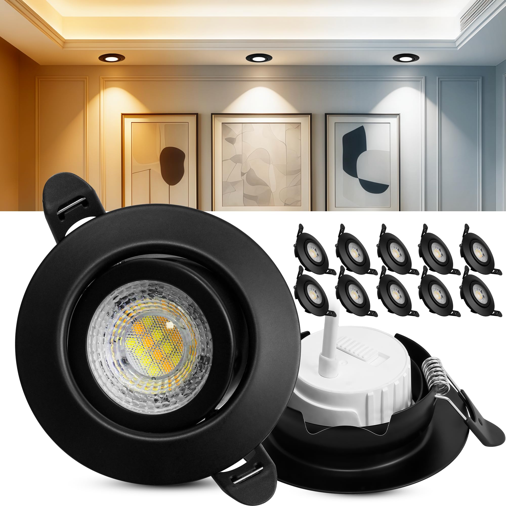 Laiebri LED Einbaustrahler 230V Dimmbar, 6W IP44 LED Spots