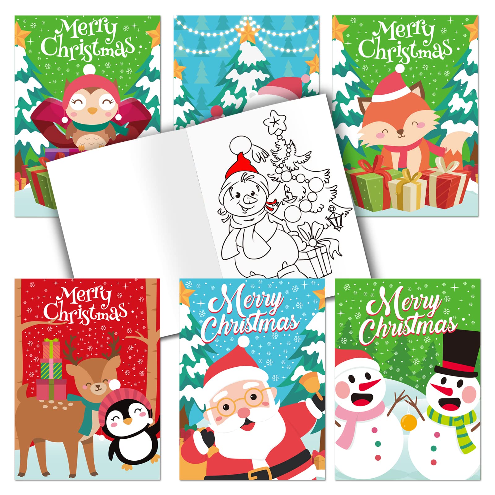 VEYLIN 6 Christmas Coloring Books - Christmas Crafts for Kids Party Bags or Xmas Stocking Fillers, white
