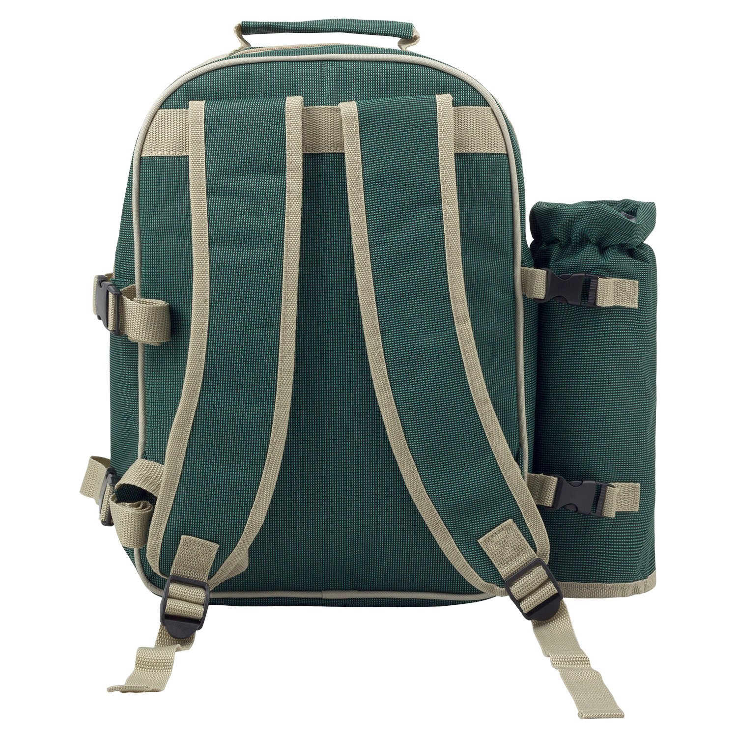 anndora Picknickrucksack Rucksack + 11 TLG. Zubehör f. 2 Personen + Picknickdecke - grün