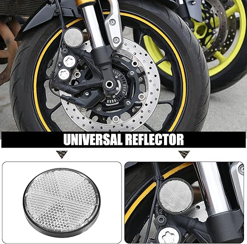 Miniatura 2 de X AUTOHAUX Reflector autoadhesivo reflectante de radios de seguridad redondos adhesivos para postes de puerta, autos, remolques, motocicletas,