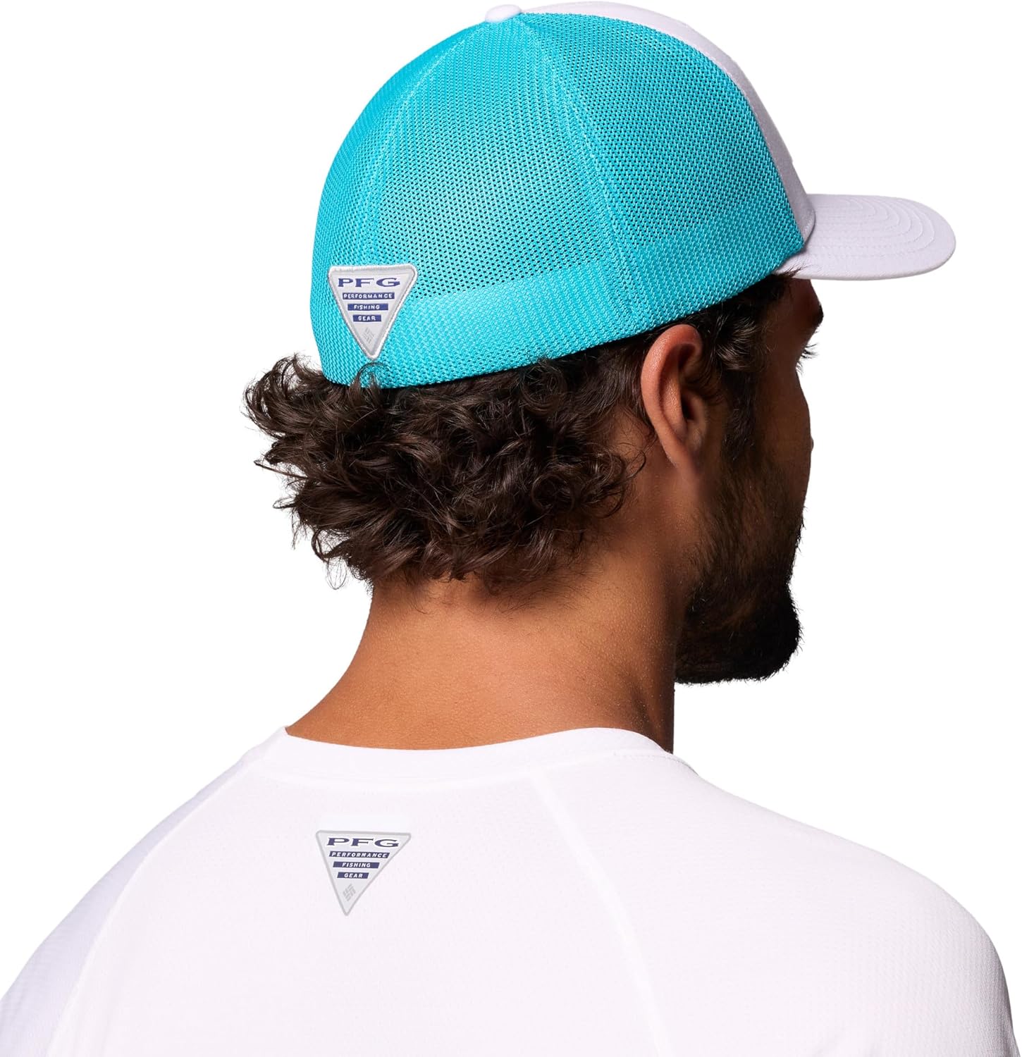 Columbia Unisex PFG Fish Flag Mesh Ball Cap, White/Guava Pink/Fish Flag, L/XL