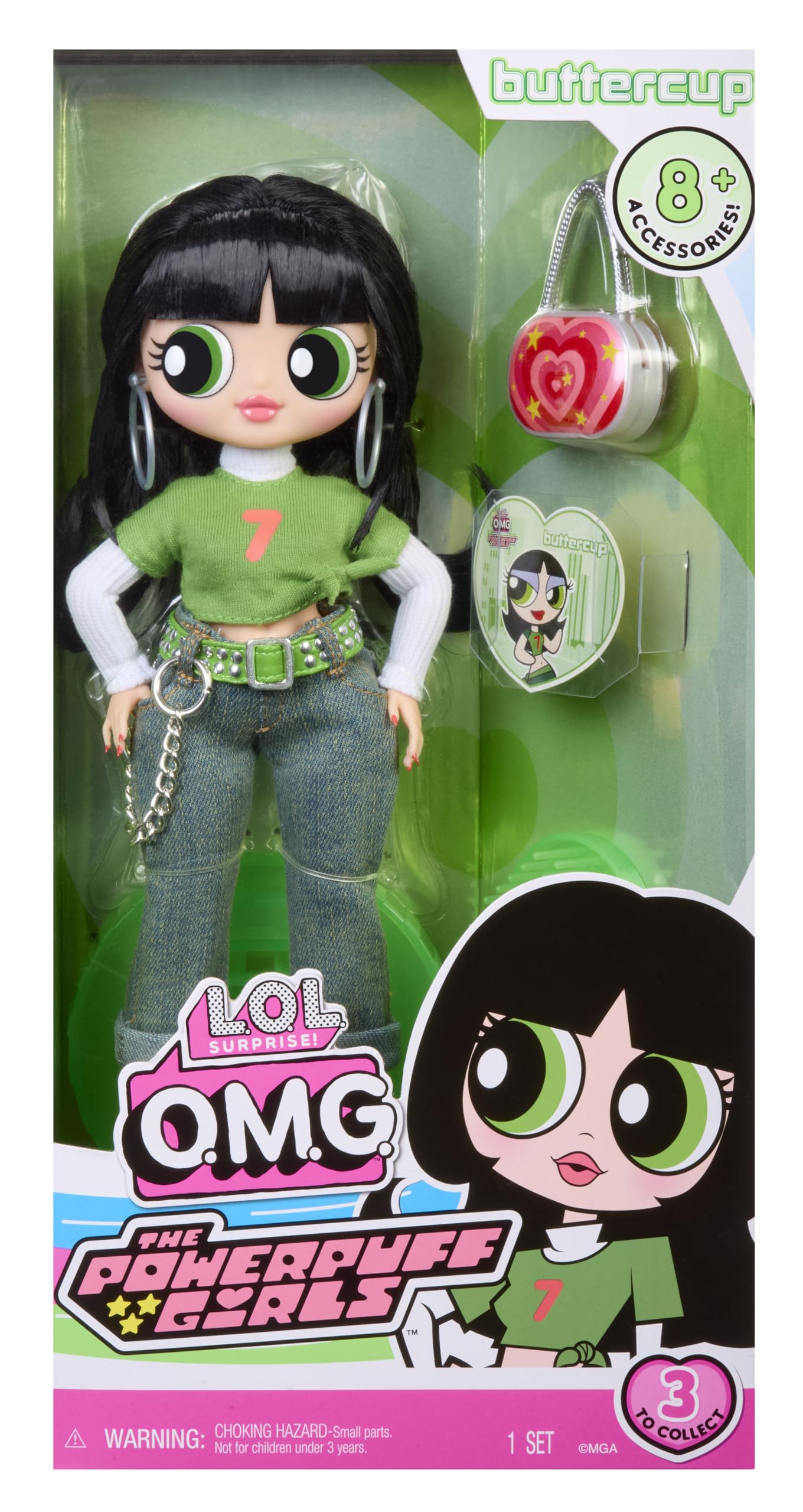 L.O.L. Surprise! OMG The Powerpuff Girls Doll - Buttercup - Zestaw Zawiera 1 Laleczkę wraz ze Strojem i Akcesoriami, Zbierz całą trójkę