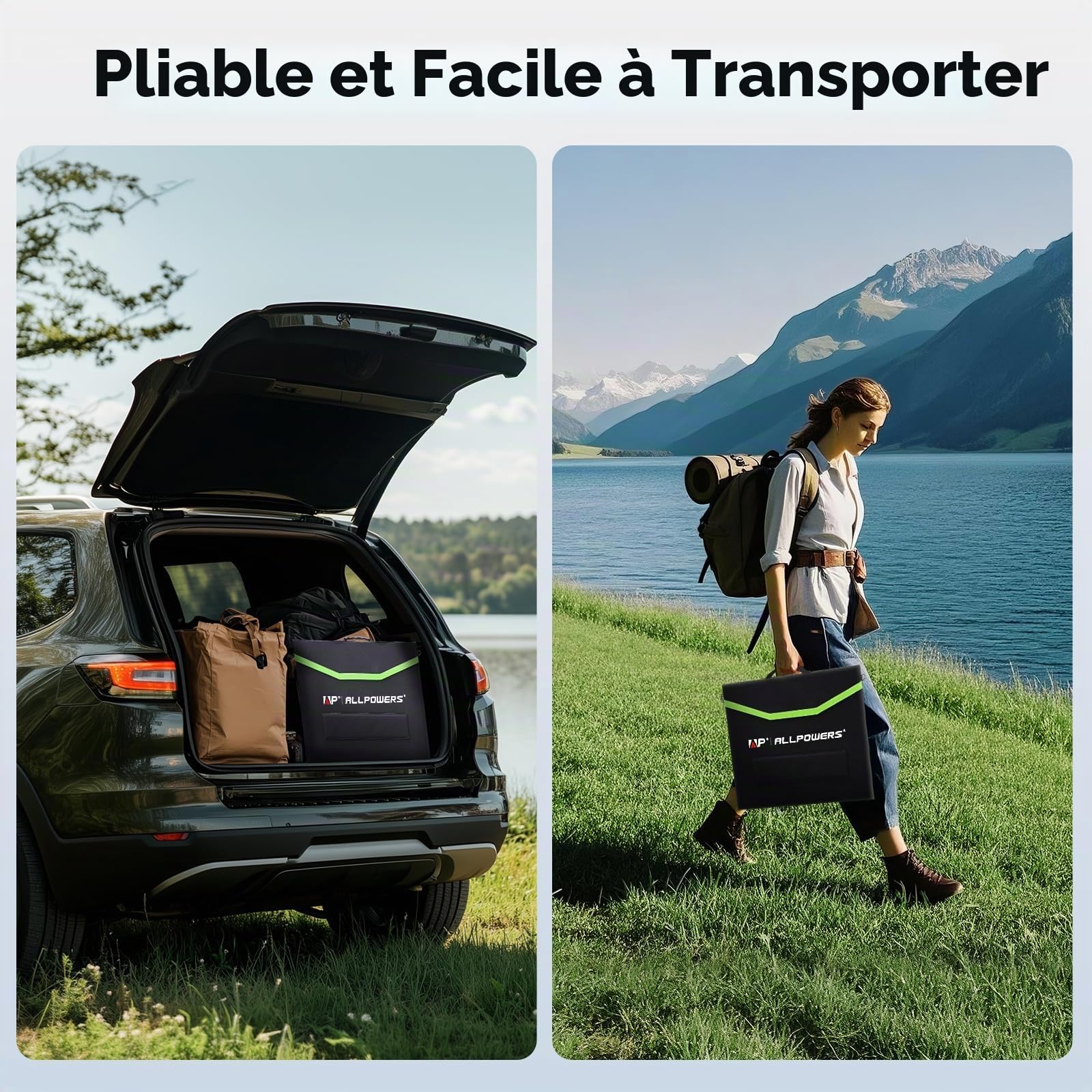 portable Chargeur de panneau solaire /de cellule solaire pliable extérieur de Camping pour générateur solaire/centrale électrique ALLPOWERS 100W pour ordinateurs portables