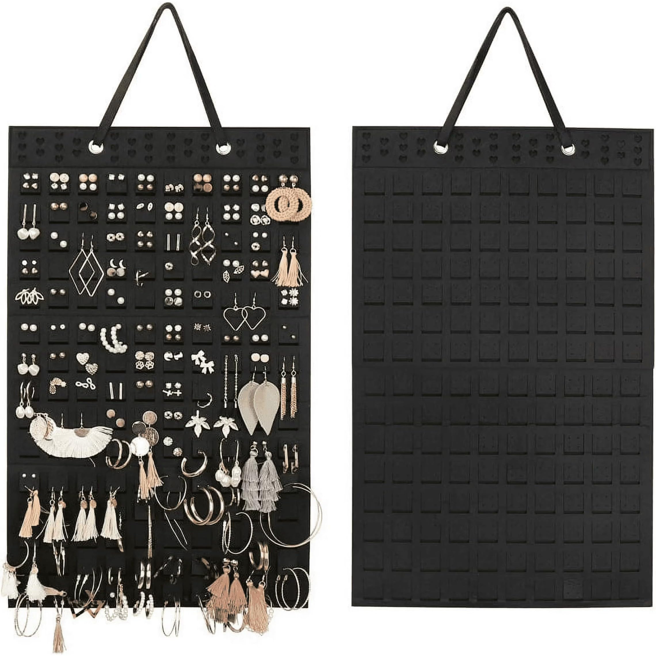hanging earrings organizer holder holds up to 300 pairs, earring hanger wall mount hanging jewelry display organizer for women girls (pack of 1)