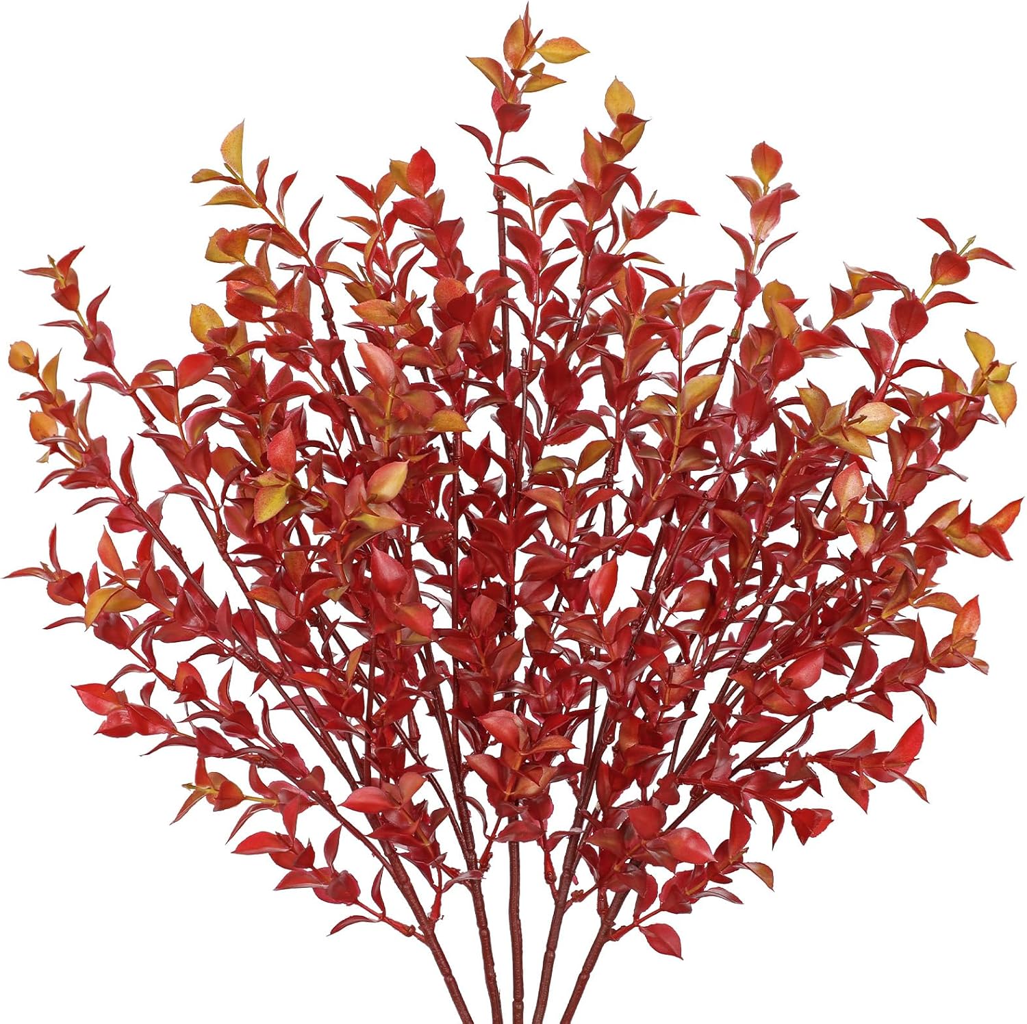 GnFlus 40.5 Artificial Greens Branches 3Pcs Fake Leaf Stem Eucalyptus Branches Faux Plants for Home Bedroom Office Wedding Vase Table Centerpiece Decoration