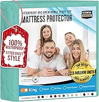 Vista 69 de Utopia Bedding – Protector premium de colchón impermeable – Funda de colchón ajustable transpirable.