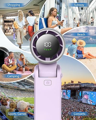 Miniatura 7 de Ventilador turbo de mano portátil, ventilador de mano personal recargable de viento de 100 engranajes, ventilador de mano de alta velocidad de 5000