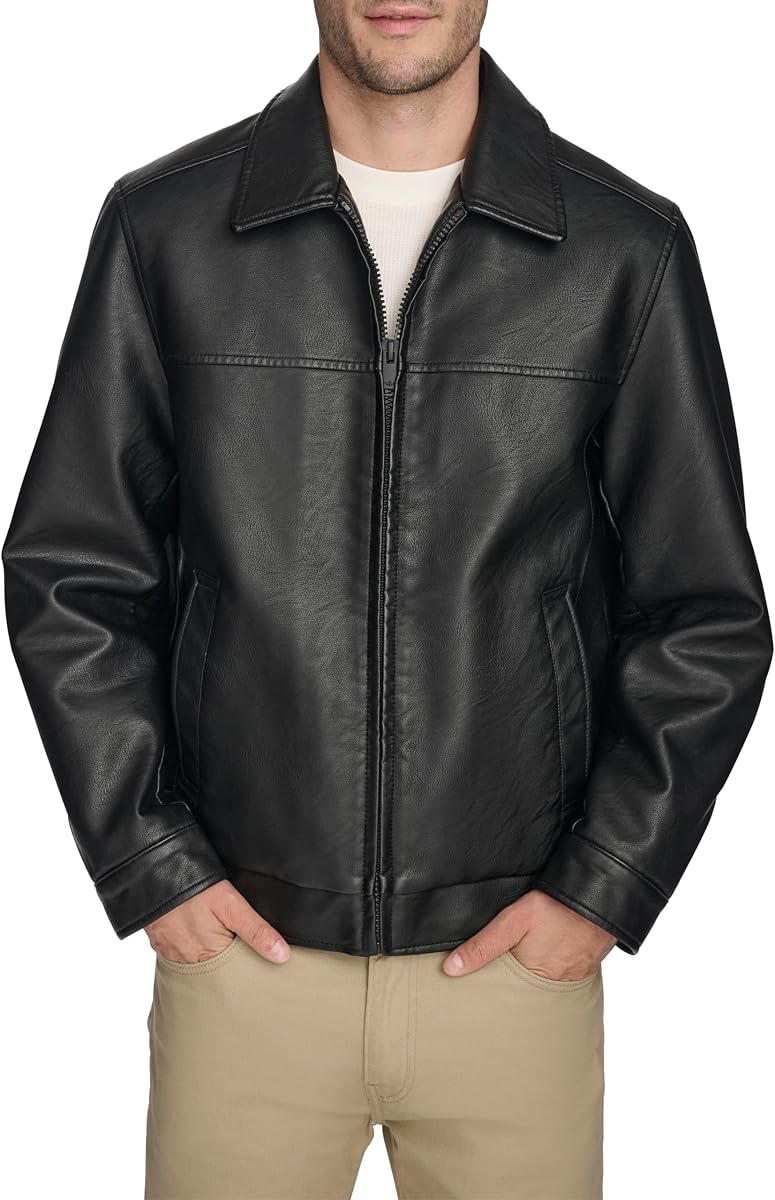 DOCKERS Chaqueta de piel sintética James para hombre (tallas regulares, grandes y altas)