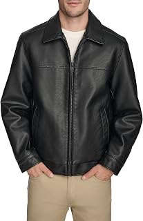 Dockers Men's James Faux Leather Jacket - Vegan Leather, James Dean Style, Regular & Big & Tall Sizes