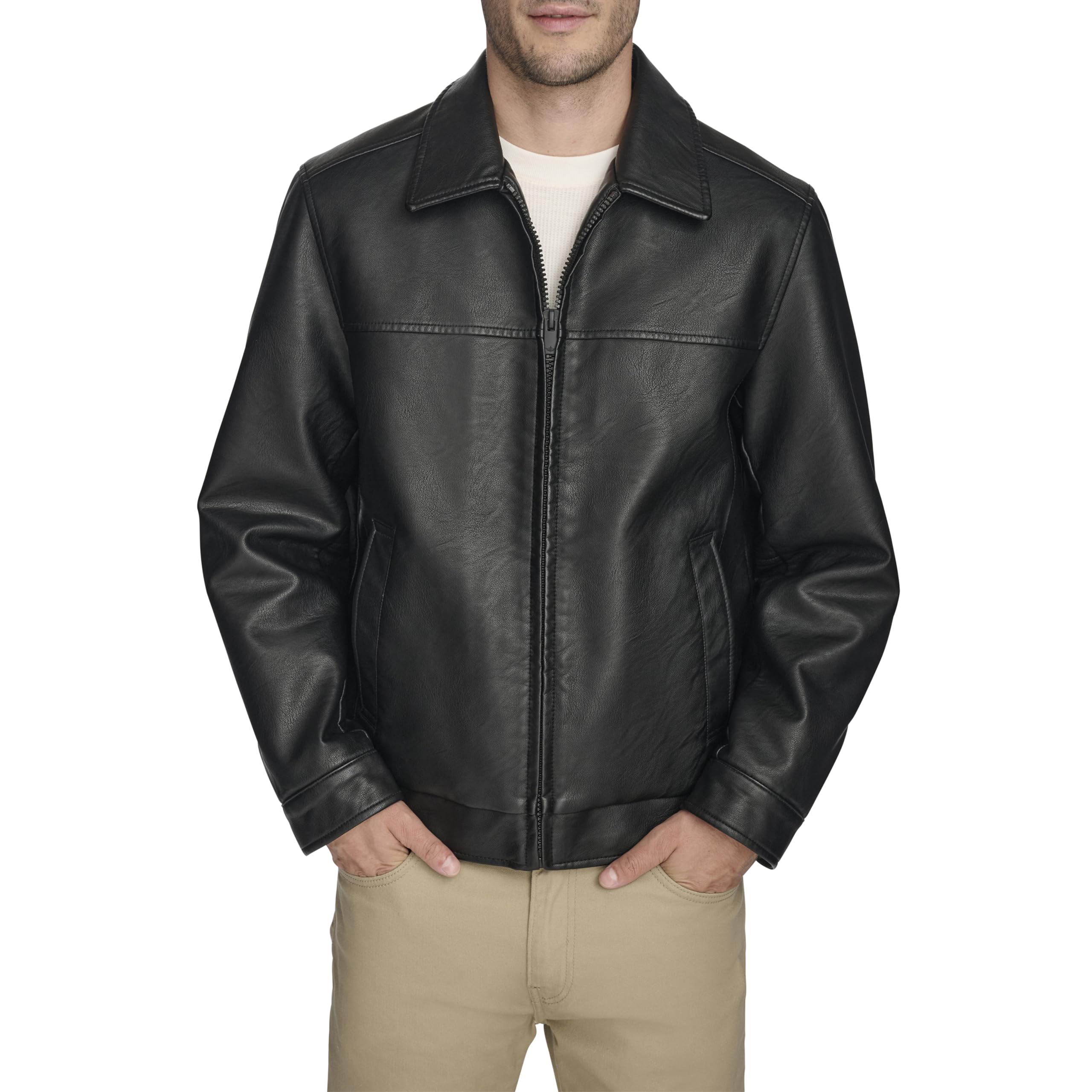 ジャケット・アウター Dockers leather colour work blouson navy Dockers Leather Bomber Jacket Free Shipping - The Vintage Twin