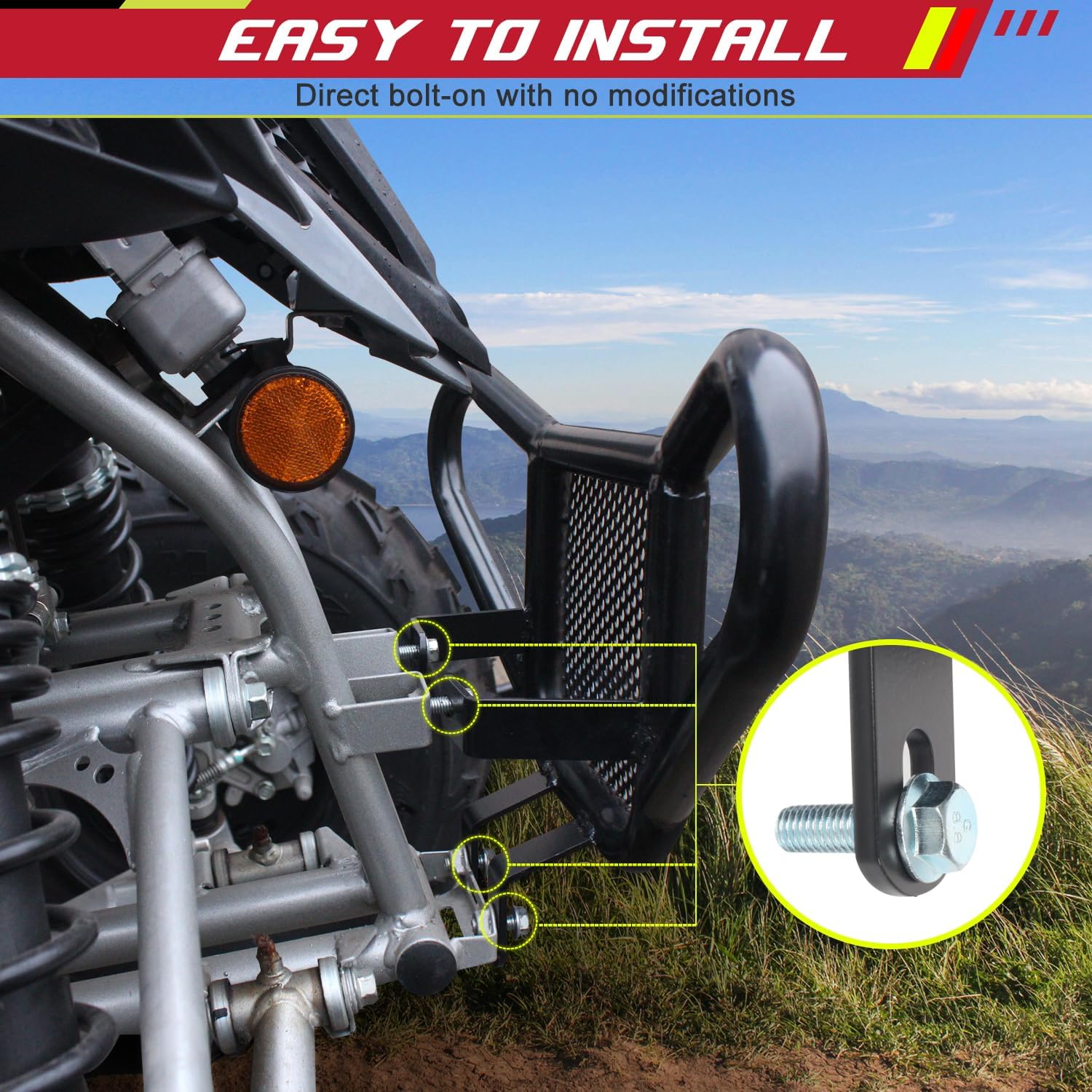 Front Bumper Compatible with 2006-2023 Yamaha Raptor 700 700R Accessories ATV Raptor YFM 700/ 700R Front Bumper Guard
