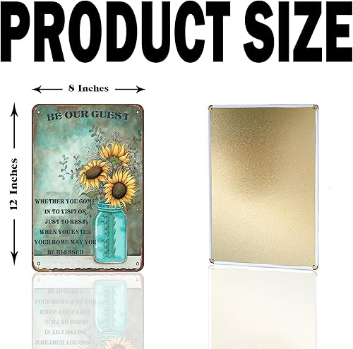 Miniatura 4 de Letrero de metal con texto en inglés Be Our Guest Whether You Come In To Visit or Just To Rest When You Enter When You Enter When You Inter (Be Our