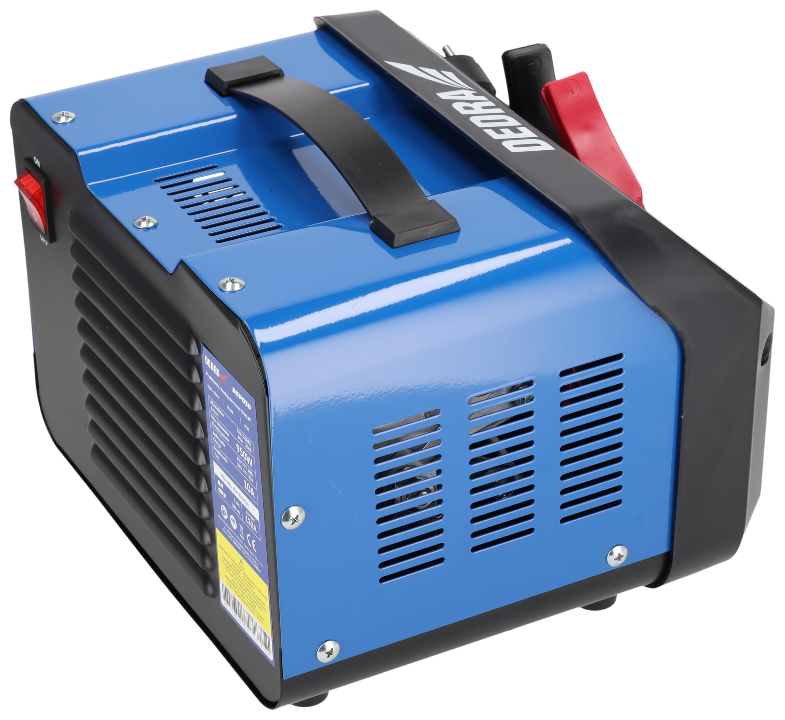 DEDRA Chargeur Démarreur 12/24V 30A Professionnel – Booster Batterie 400A Jusqu’à 350Ah – Fonction Désulfatation + Réparation – Câbles 2m Cuivre Pur, Écran LCDs, Bleu