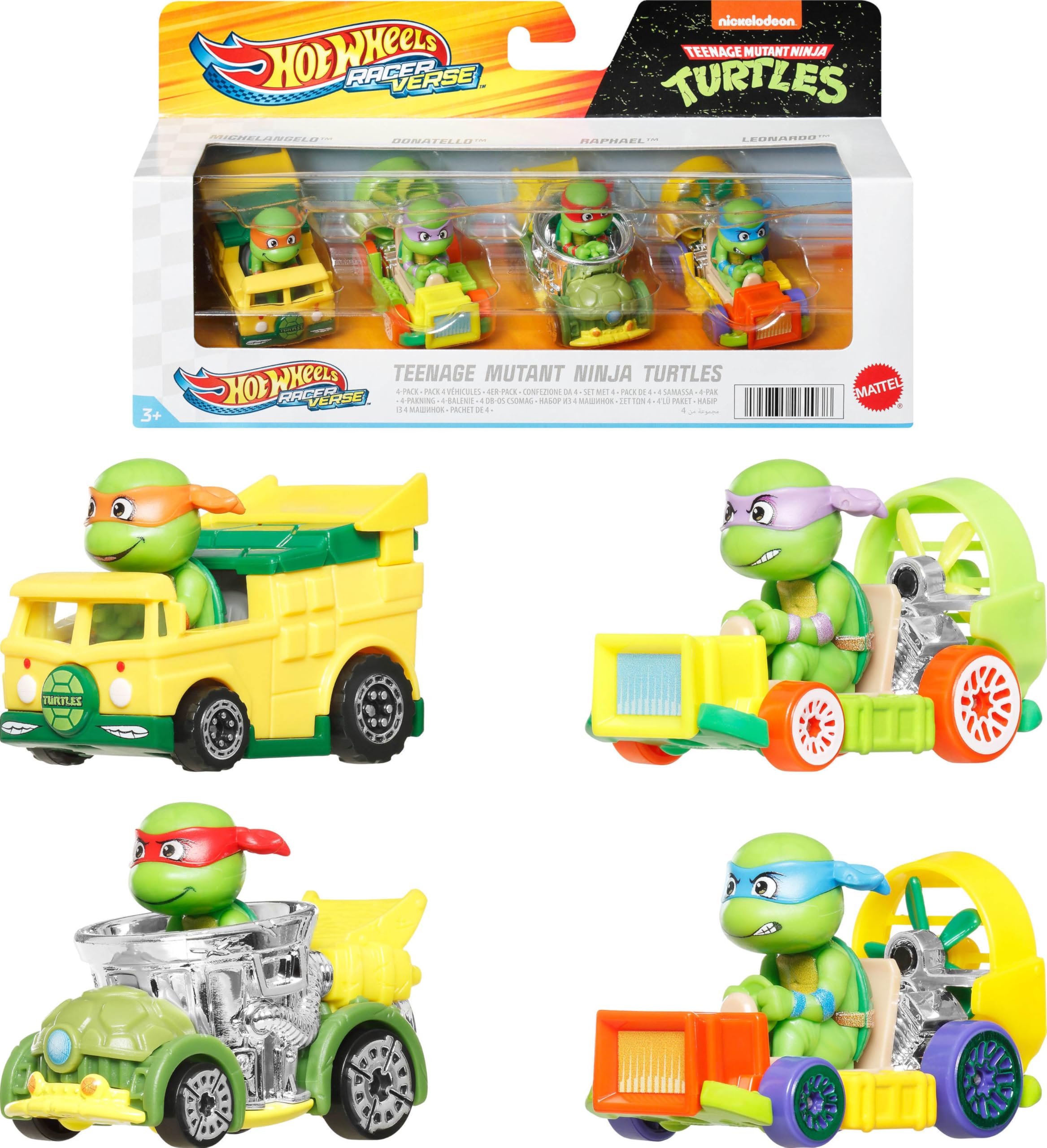 Amazon.com: Hot Wheels RacerVerse, Set of 4 Die-Cars 1:64 Scale