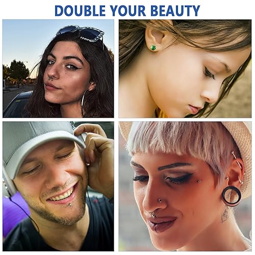 Miniatura 7 de Juego de 209 piercings de oreja, herramienta desechable para perforación de oreja para el cuerpo, oreja, nariz, ombligo, máquina de perforación de