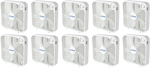 Miniatura 13 de Ventilador de piso clásico Hurricane, ventilador de montaje en caja con 3 velocidades silenciosas, blanco, 20" - Unidad de enfriamiento de aire