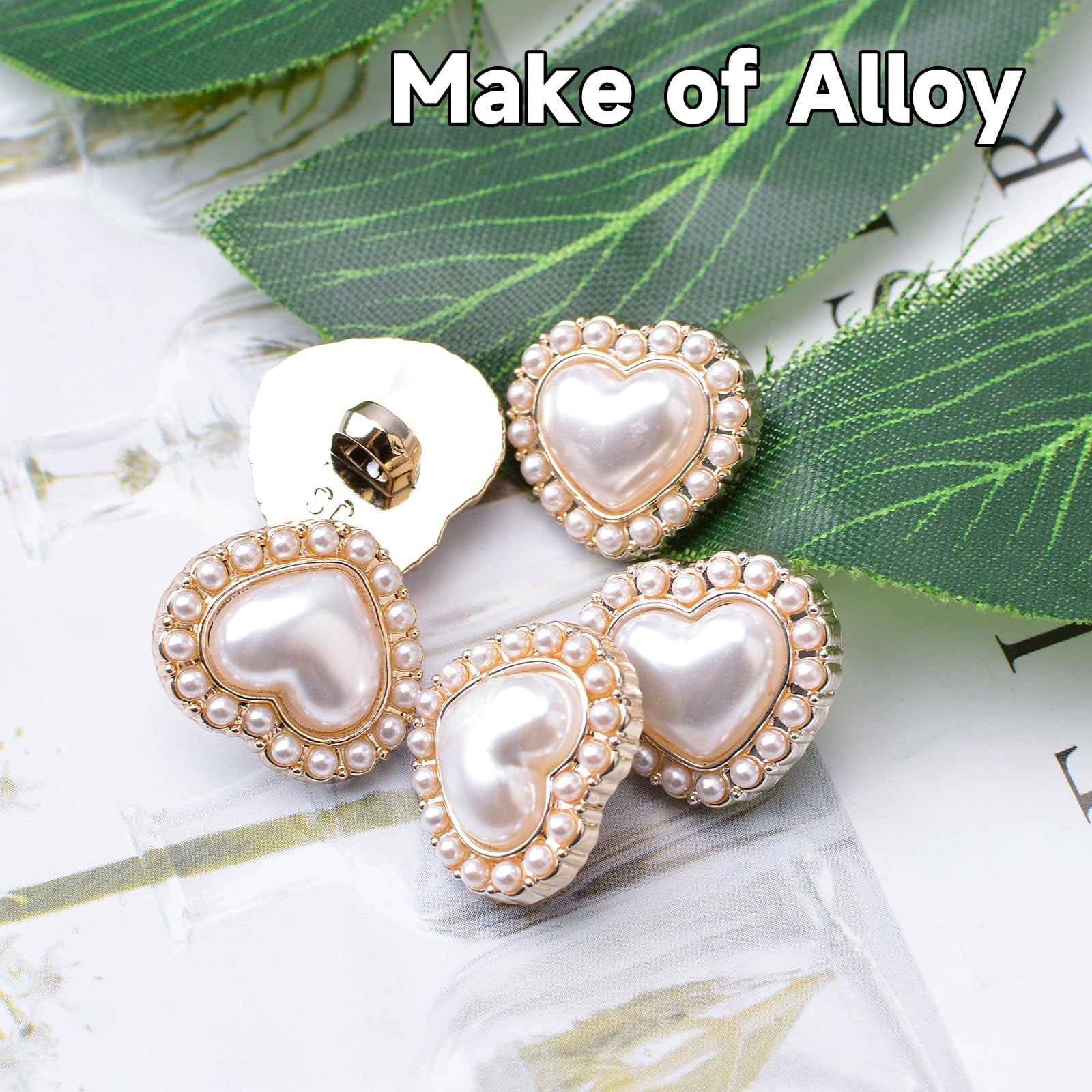 Amazon.com: URROMA 50pcs Faux Pearl Buttons, Heart Shaped Retro