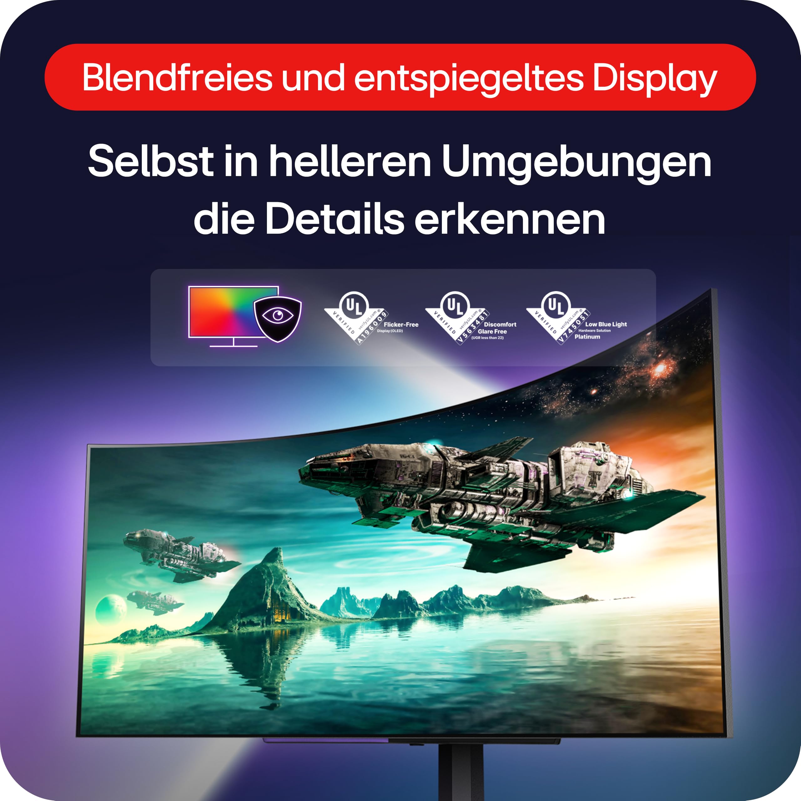 LG Ultragear™ 45GS96QB-B.AEU (45 Zoll) 21:9 Curved 800R UWQHD OLED Gaming-Monitor, 240Hz, AMD FreeSync™ Premium Pro, DisplayHDR™ True Black 400, 2X HDMI 2.1, Grau