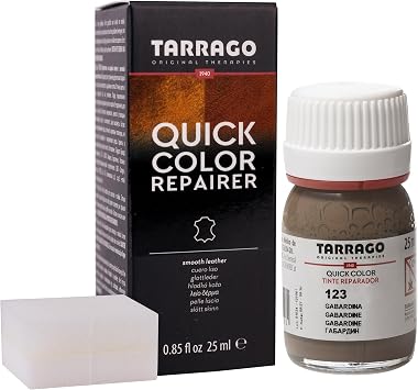 Tarrago Quick Color Dye Leather and Canvas Repair - 25 ml Leather Shoe Dye for Dyeing of Leather Footwear, Bags, Shoes, Jackets, Purses & More - Gabardine #123