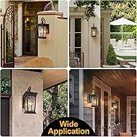 Vista 6 de ALVIME - Lámparas de pared para exteriores, accesorios de iluminación exterior de bronce aceitado de 14 pulgadas, luces impermeables