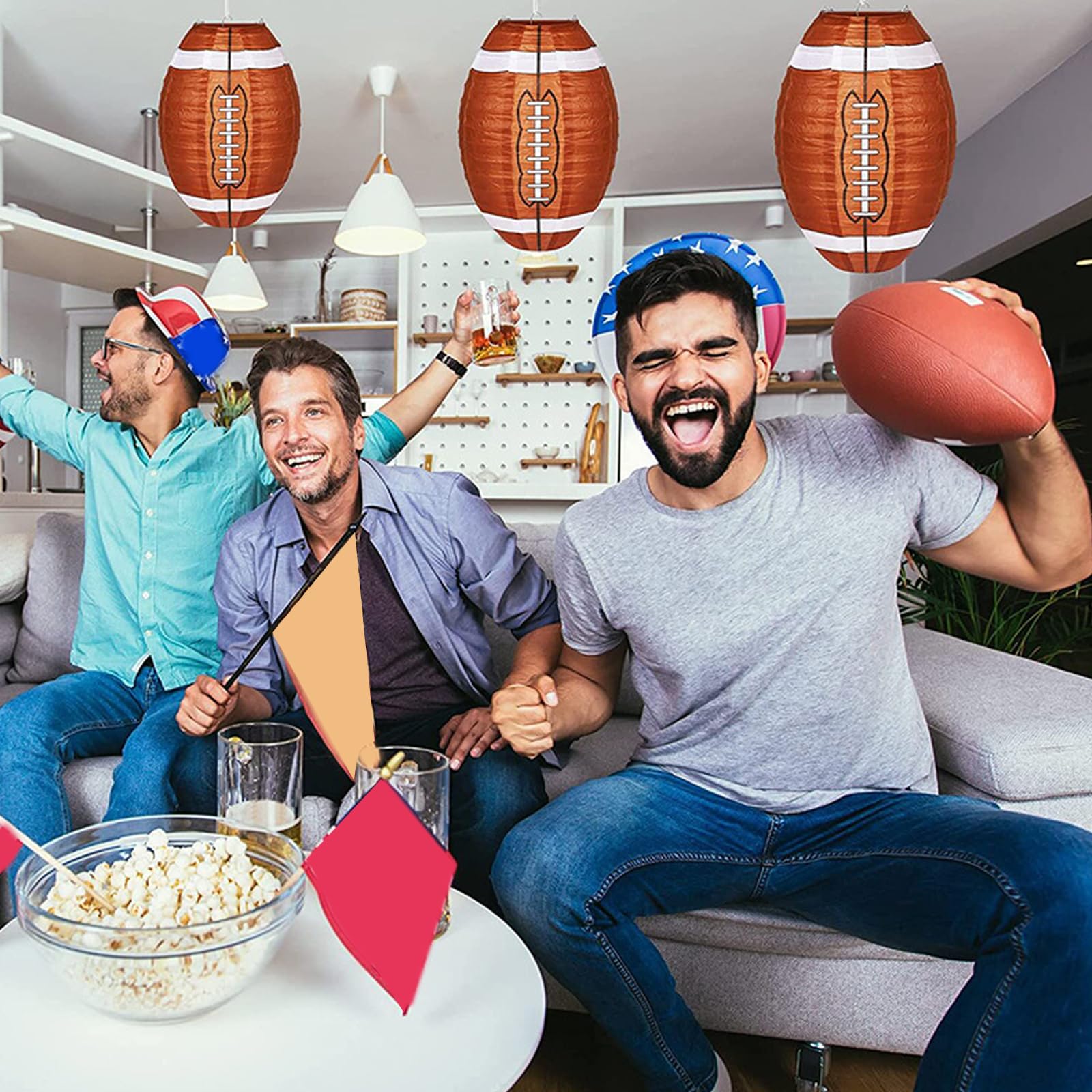 10 decorazioni da soffitto a forma di pallone da calcio, ideali per feste in giardino e attività scolastiche, feste di compleanno, decorazioni per calcio