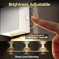 Vista 2 de DORESshop LED Night Lights Plug into Wall [2 Pack], Plug in Nightlight, 3 Level Brightness Adjustable Night Light, Dusk to Dawn Sensor, Nightlights