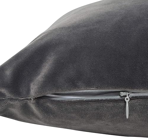 Miniatura 5 de Jennifer Taylor Home Almohada lumbar Plume, terciopelo de rendimiento gris tormenta