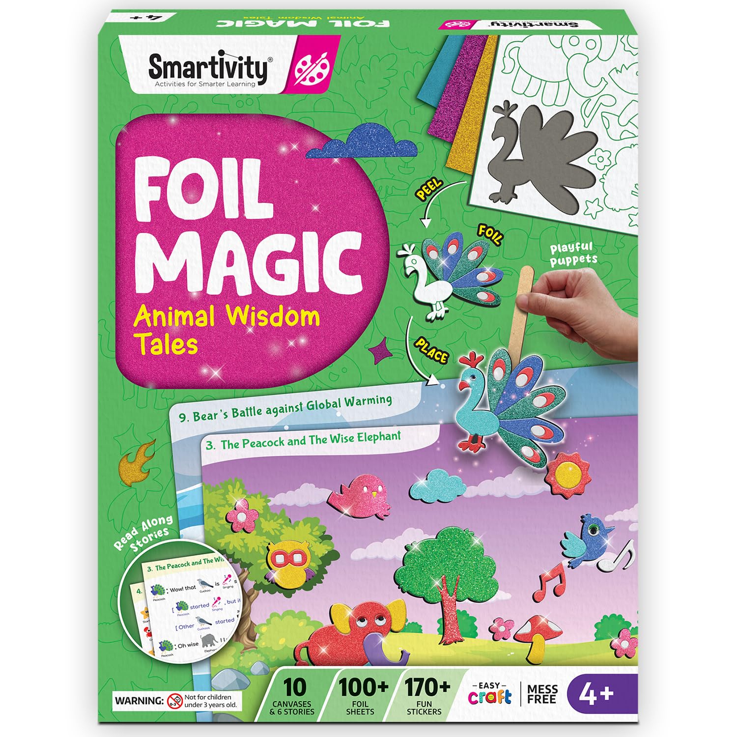Sponsored Ad - Smartivity Art & Craft Activity Kit- Foil Magic Animals Theme Craft Kit for Kids Age 4-10 Years, 100+ Foil Sheet, 10 Canvases, 170+ Stickers, Birthday Gift for Boys & Girls Ages 4,5,6,7,8,9,10
