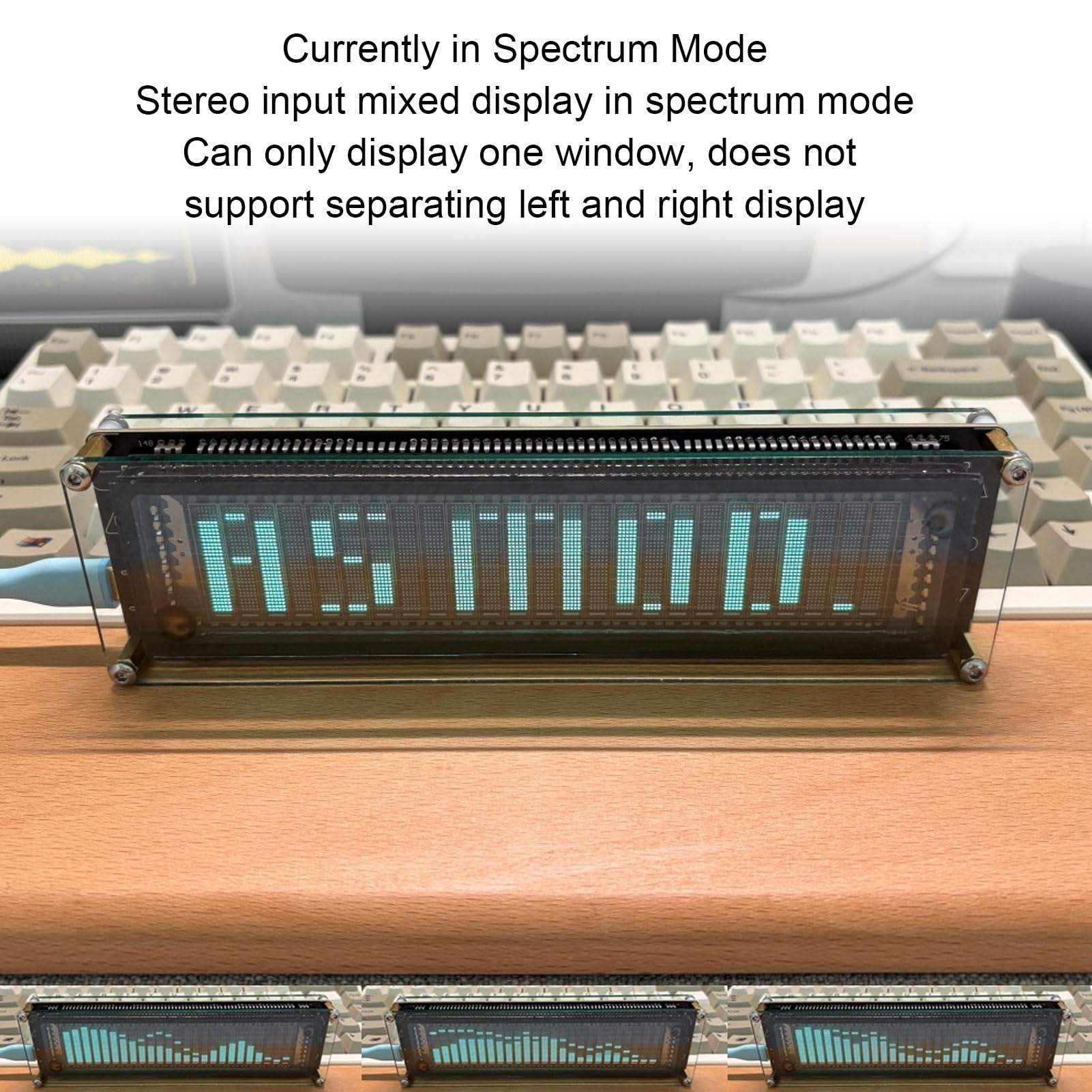 ASHATA Display dello Spettro Audio VFD, Display VFD per Analizzatore Visualizzatore Musicale, Indicatore Audio del Livello di Controllo della Musica dello Spettro, per Appassionati di