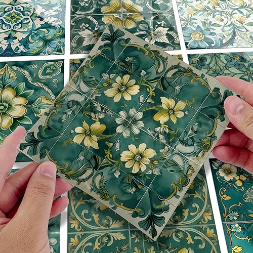 Miniatura 5 de Alwayspon Adhesivo para azulejos de pared moriscos para despegar y pegar, calcomanías de vinilo autoadhesivas para azulejos de cocina y baño, 5.9 x