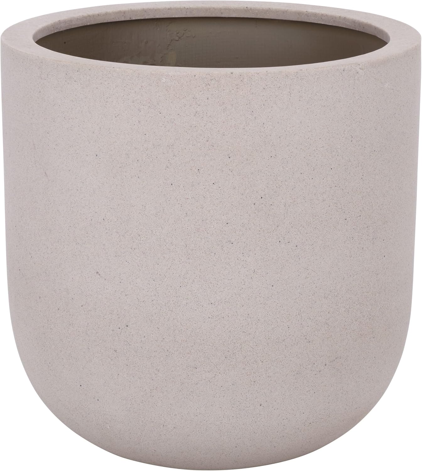 SAFAVIEH Outdoor - Ethan Low Wide Planter Pot with Drainage - Beige Fiberstone - Weather Resistant - Ideal for Patio, Garden, Backyard, 21.7" Wx 21.7" D x 22" H (PAT1401B)