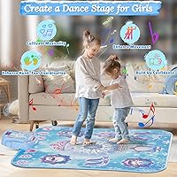 Vista 2 de Juguetes de baile para niñas: 8 botones Frozen Dance Pad inalámbrico Bluetooth juego de baile electrónico para niños con 4 modos de juego Luz LED