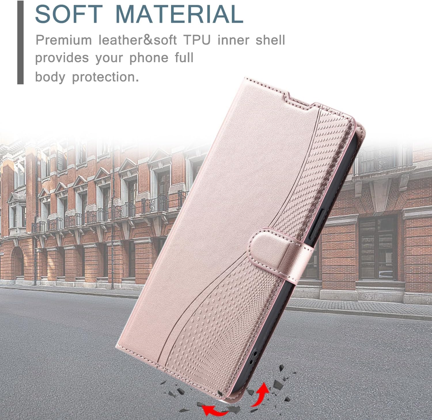 3Dドットパターンスマホケース Google Pixel 8用、3Dドットバンプタッチストレスリリーフ、カードスロットフリップカバー